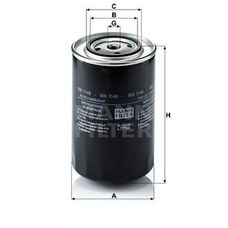 WK 1149  Fuel filter MANN FILTER 