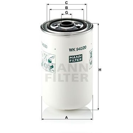 WK 940/20 Fuel Filter MANN-FILTER