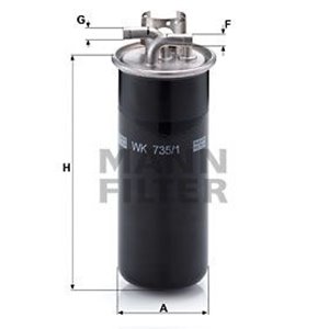 WK 735 1  Fuel filter MANN FILTER  - Top1autovaruosad
