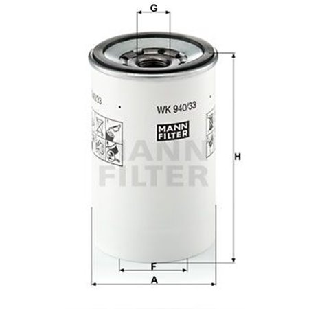 WK 940/33 x Топливный фильтр MANN-FILTER