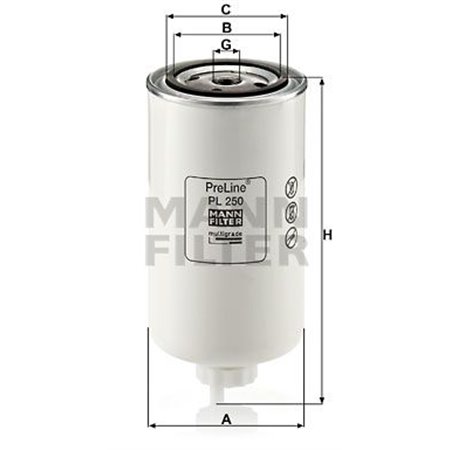 PL 250 Топливный фильтр MANN-FILTER