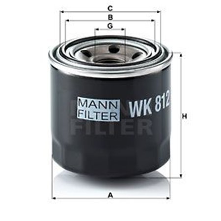WK 812 Топливный фильтр MANN FILTER     