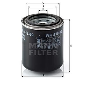 WK 818 80  Fuel filter MANN FILTER  - Top1autovaruosad