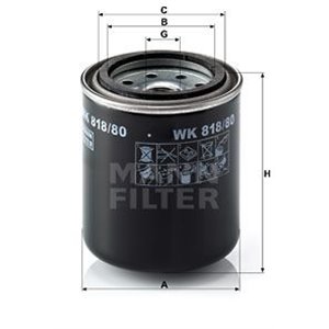 WK 818/80 Топливный фильтр MANN-FILTER - Top1autovaruosad