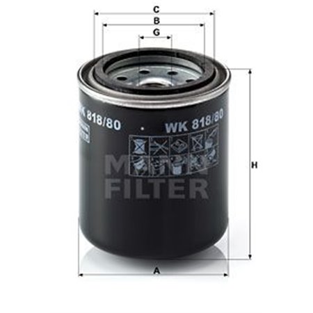 WK 818/80  Fuel filter MANN FILTER 