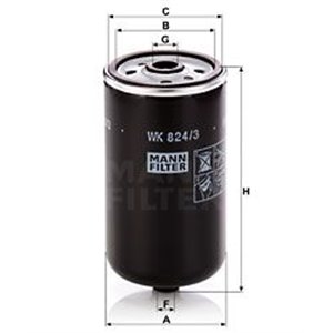 WK 824/3  Fuel filter MANN FILTER 
