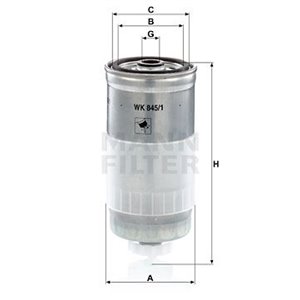 WK 845/1 Fuel Filter MANN-FILTER - Top1autovaruosad