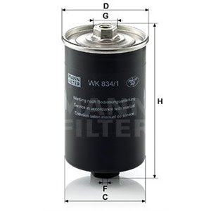 WK 834/1 Fuel Filter MANN-FILTER - Top1autovaruosad