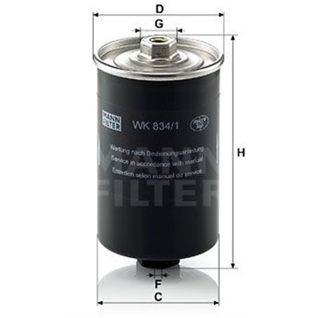 WK 834/1 Fuel Filter MANN-FILTER