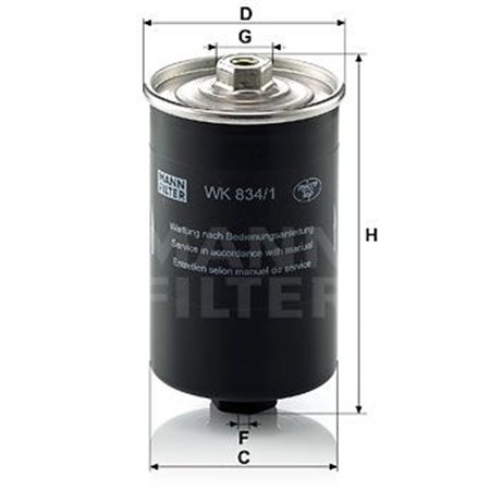 WK 834/1  Fuel filter MANN FILTER 