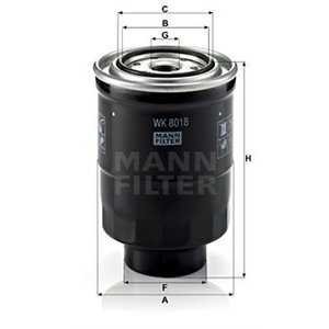 WK 8018 X Топливный фильтр MANN FILTER    WK 8018 x 