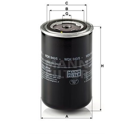 WDK 940/5 Fuel Filter MANN-FILTER