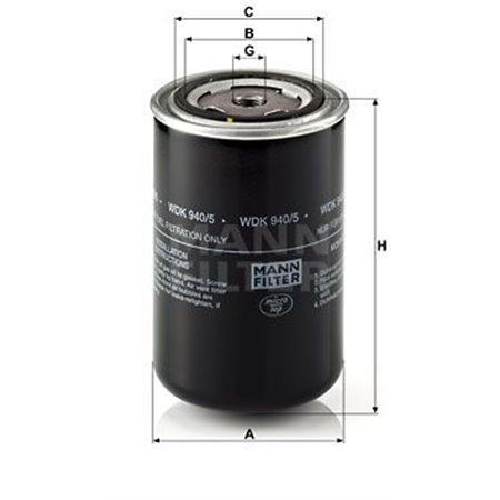 WDK 940/5 Топливный фильтр MANN-FILTER