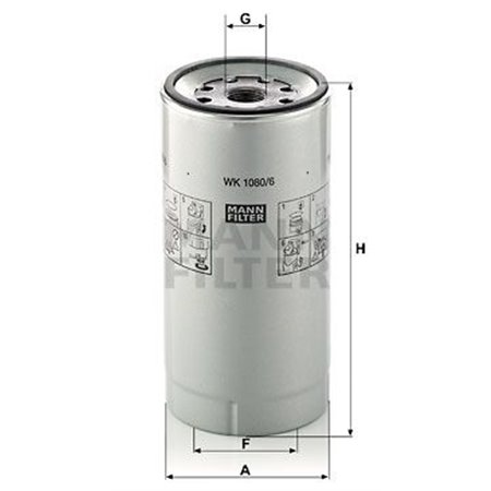 WK 1080/6 x Fuel Filter MANN-FILTER