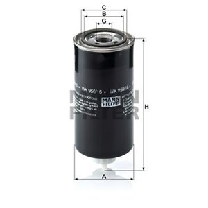 WK 950 16 X  Fuel filter MANN FILTER  - Top1autovaruosad