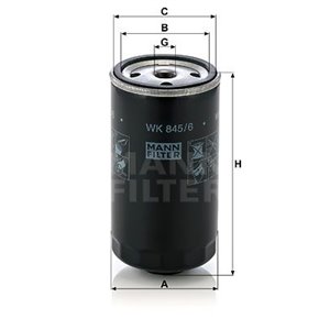 WK 845 6 Топливный фильтр MANN FILTER     - Top1autovaruosad