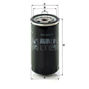 WK 845 8 Топливный фильтр MANN FILTER     - Top1autovaruosad