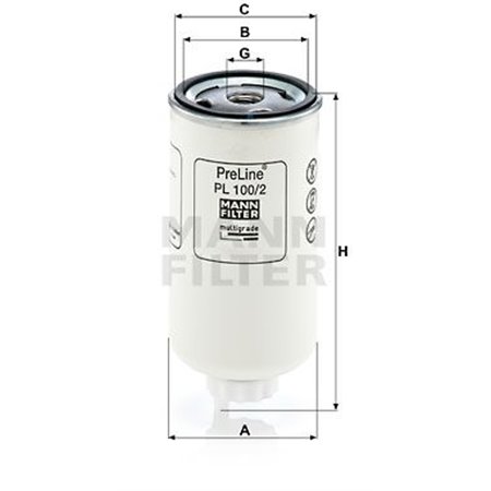 PL 100/2 Fuel Filter MANN-FILTER