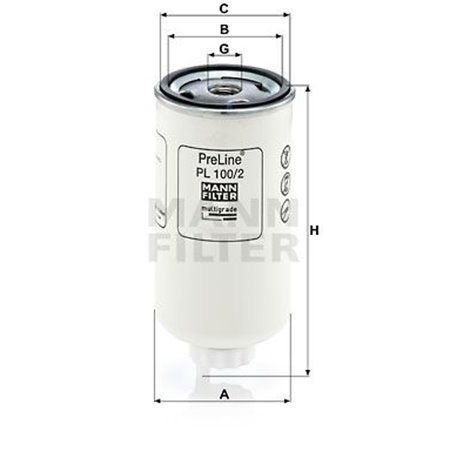 PL 100/2  Fuel filter MANN FILTER 