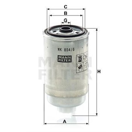 WK 854/6  Fuel filter MANN FILTER 
