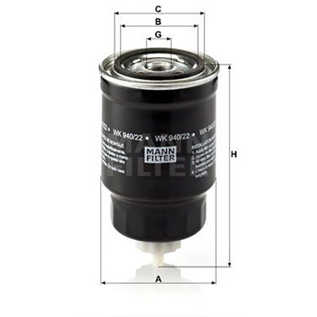 WK 940/22 Fuel Filter MANN-FILTER