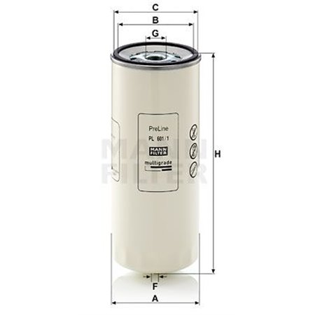 PL 601/1 X  Fuel filter MANN FILTER 