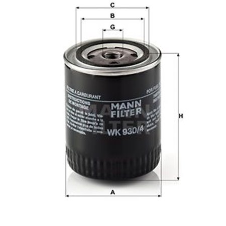 WK 930/4 Топливный фильтр MANN FILTER     