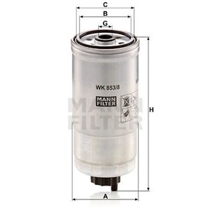 WK 853/8  Fuel filter MANN FILTER 