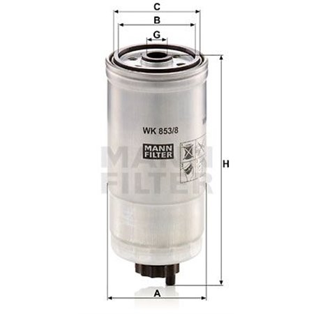WK 853/8 Fuel Filter MANN-FILTER