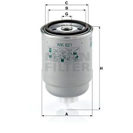 WK 821 Fuel Filter MANN-FILTER