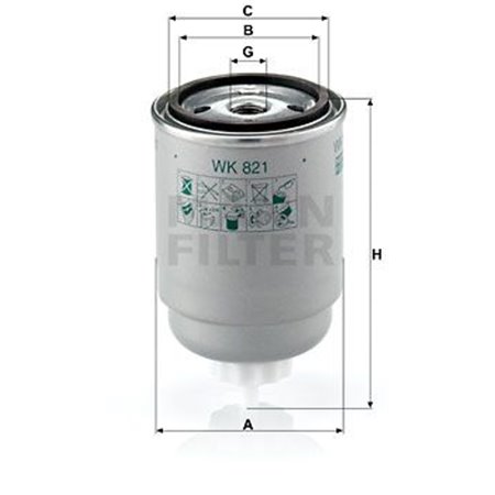 WK 821  Fuel filter MANN FILTER 