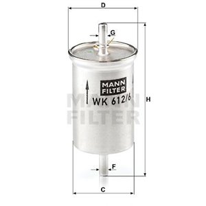 WK 612/6 Fuel Filter MANN-FILTER - Top1autovaruosad