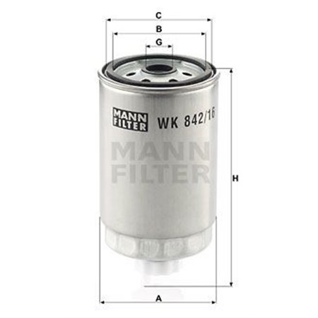 WK 842/16 Fuel Filter MANN-FILTER