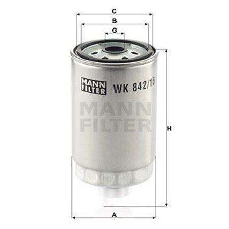 WK 842/16  Fuel filter MANN FILTER 