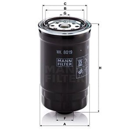 WK 8019 Топливный фильтр MANN-FILTER