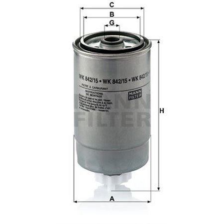 WK 842/15 Fuel Filter MANN-FILTER