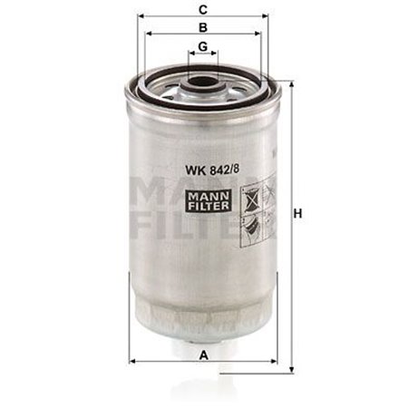 WK 842/8 Топливный фильтр MANN-FILTER