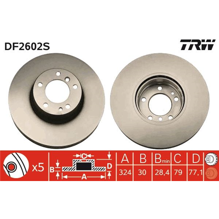 DF2602S Brake Disc TRW