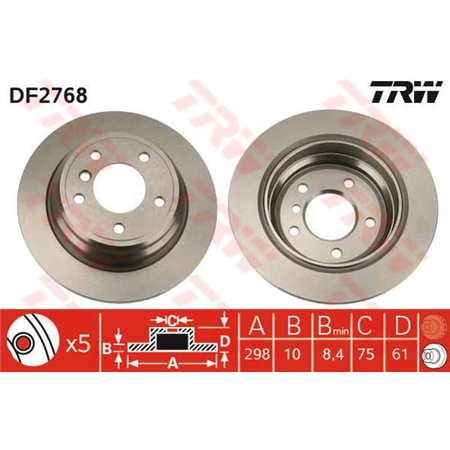 DF2768 Brake Disc TRW