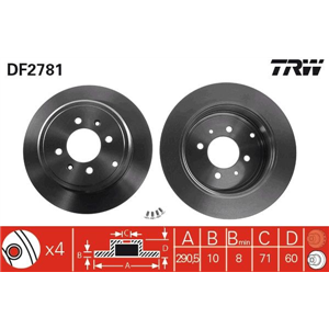 DF2781 Brake Disc TRW - Top1autovaruosad