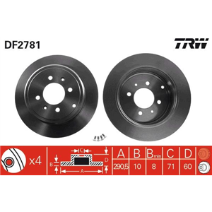 DF2781 Тормозной диск TRW - Top1autovaruosad