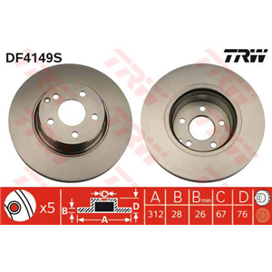DF4149S Brake Disc TRW - Top1autovaruosad
