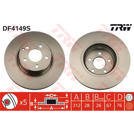 DF4149S Тормозной диск TRW