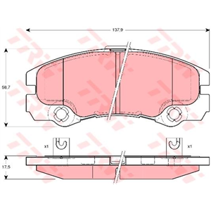 GDB1436 Комплект тормозных колодок, дисковый тормоз TRW - Top1autovaruosad