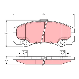 GDB1436 Комплект тормозных колодок, дисковый тормоз TRW - Top1autovaruosad