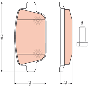 GDB1709 Brake Pad Set, disc brake TRW - Top1autovaruosad