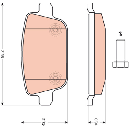 GDB1709 Brake Pad Set, disc brake TRW