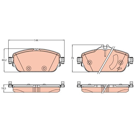 GDB2070 Brake Pad Set, disc brake TRW