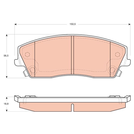 GDB4140 Piduriklotsi komplekt,ketaspidur TRW