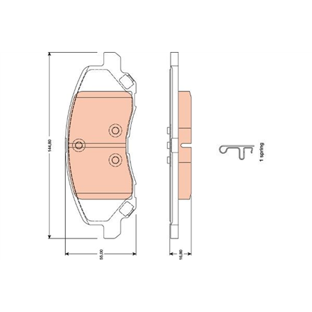 GDB4141 Piduriklotsi komplekt,ketaspidur TRW